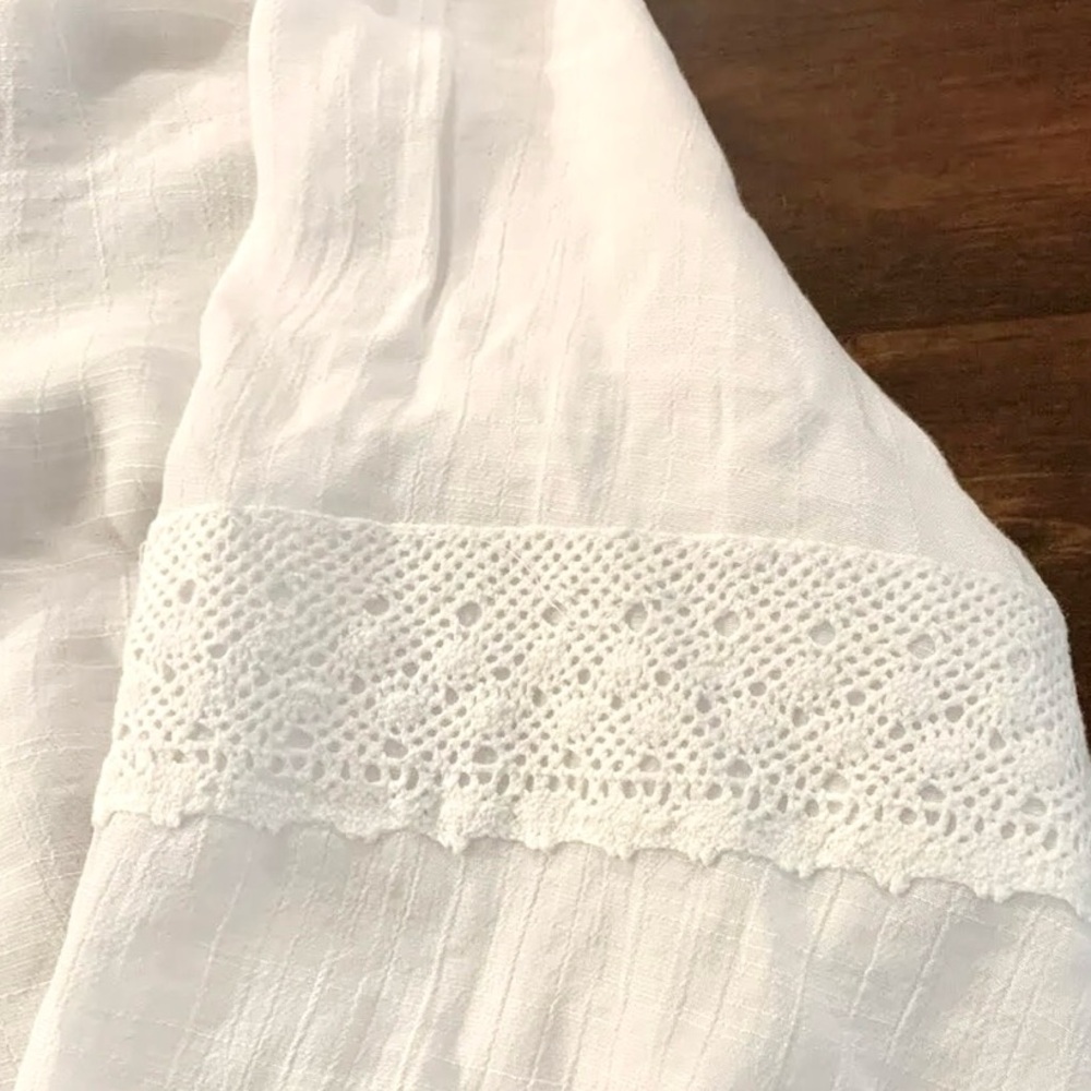 Counterparts White Long Sleeve Peasant Lace Blouse Bohemian Women’s Size XL NWOT - Picture 8 of 12